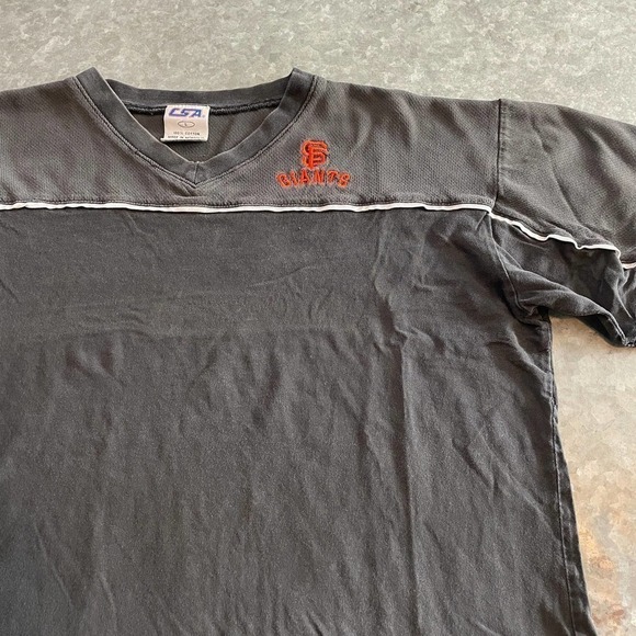 Vintage San Francisco Giants Tee Shirt Mens Large Embroidered CSA Black Cotton - Picture 1 of 16